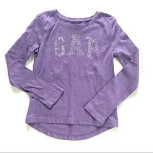 S 6-7 GAP Purple Logo Long Sleeve Top